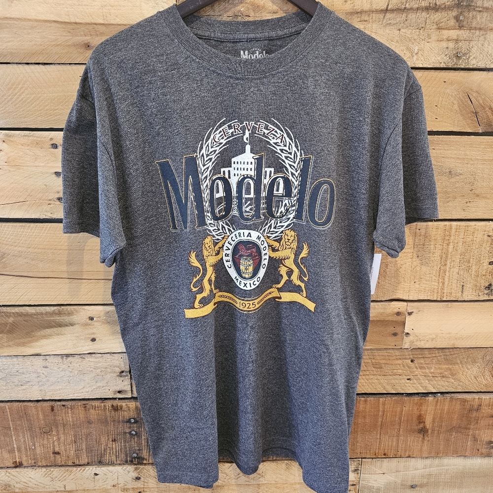 Men's/Unisex Modelo Heathered Charcoal Gray Graphic T-Shirt size Medium